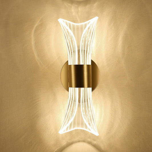 Applique Da Parete LED Interno Oro 12W Moderno Lampada Da Parete, 3000K / 4000K / 6500K Cambio Colore Lampada a Muro per Camera Da Letto, Scale, Corridoio, Soggiorno