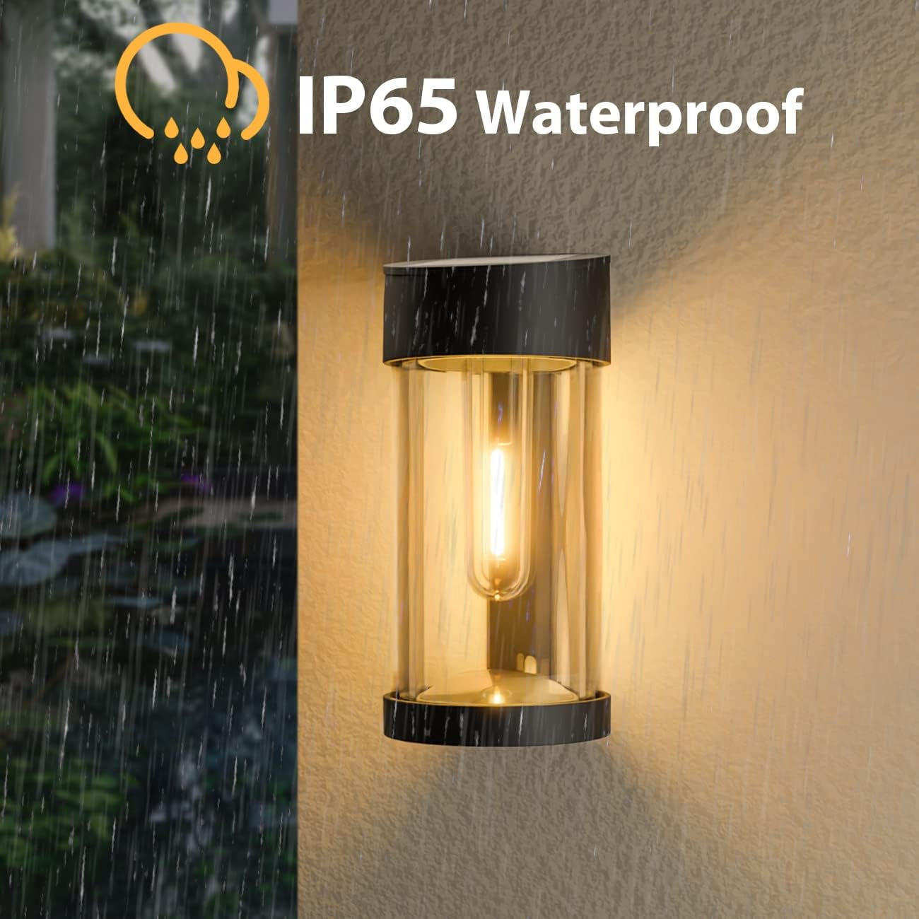 【4 Pezzi】Lampade Solari Da Giardino, Luce Solare LED Esterno IP65 Impermeabili Bianco Caldo Lampada Solare Da Esterno Wireless 3000K Luci Solari Esterno per Recinzione Giardino Parete Terrazzo Scale