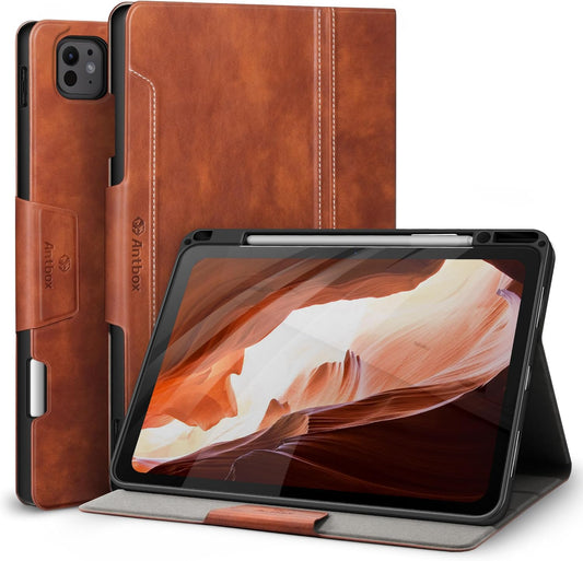 Custodia per Ipad Pro 13 Pollici M4 (2024), Supporto per Matita Integrato, Supporta Completamente Pencil Pro E Pencil (USB-C), Funzione Automatica Sleep/Wake Custodia in Pelle PU per Ipad Pro