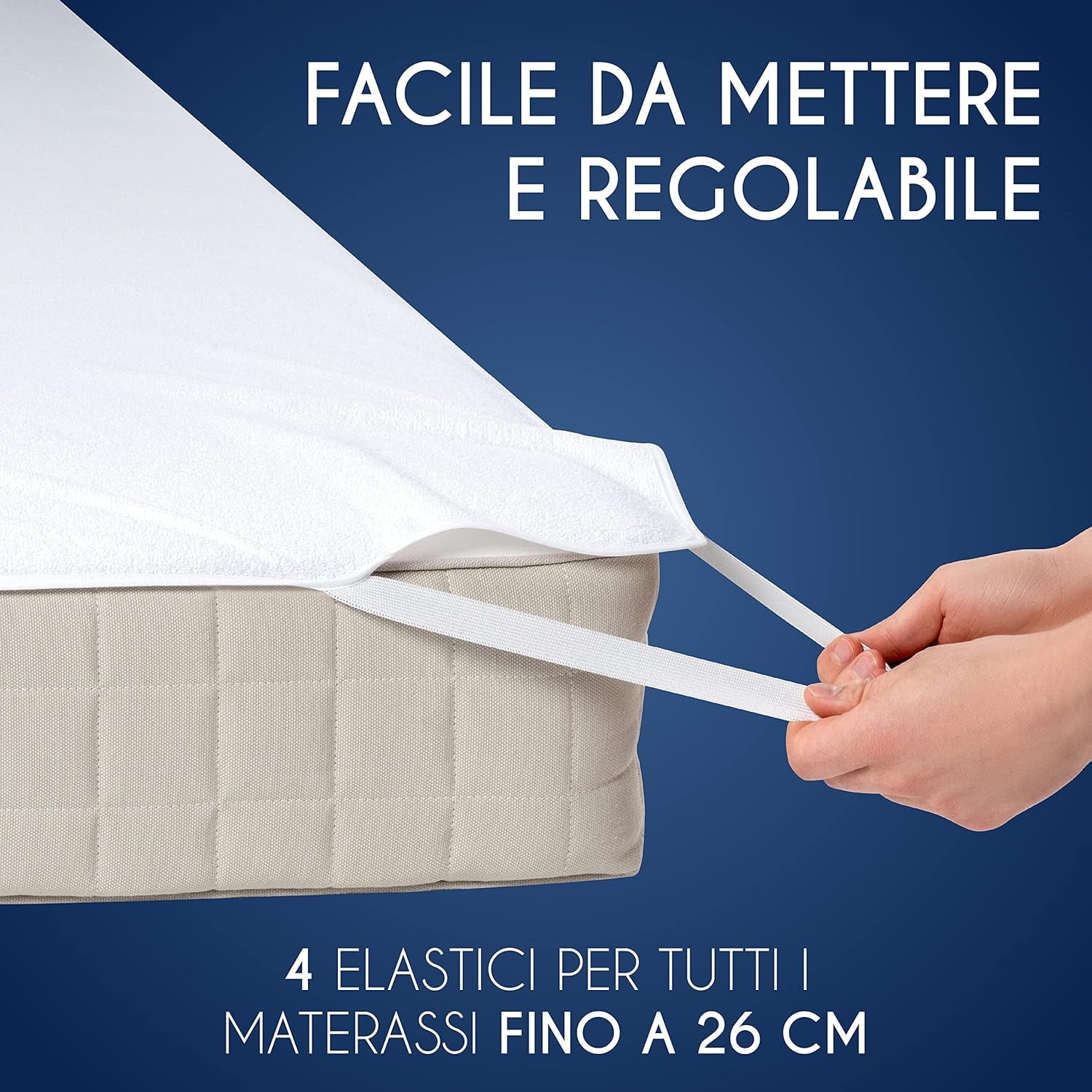 Coprimaterasso Matrimoniale 180X200Cm - OEKO TEX - 4 Angoli Elastici - Impermeabile