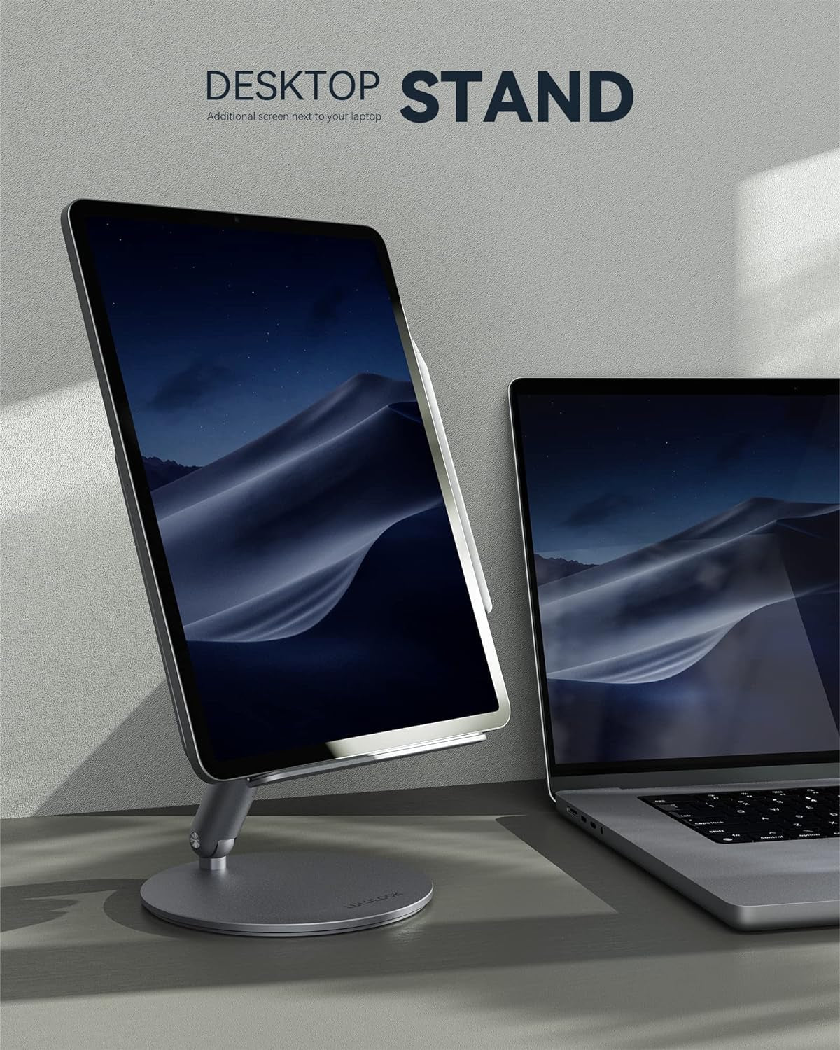 Supporto Universale per Tablet, Porta Ipad Da Tavolo Regolabile Pieghevole E Ruotabile a 360°, Compatibile Con Ipad Pro Air Mini, Samsung Galaxy Tab, Surface Pro, Switch, Grigio