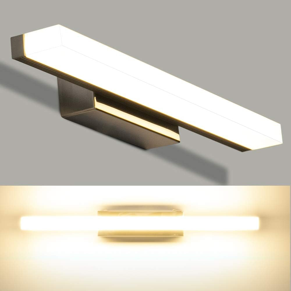 Lampada Da Specchio 8W 40Cm Lampada Specchio Bagno LED 4000K Bianco Neutro 800Lm Luce Specchio Bagno Acciaio Inossidabile IP44 Impermeabile 400 * 45 * 80Mm