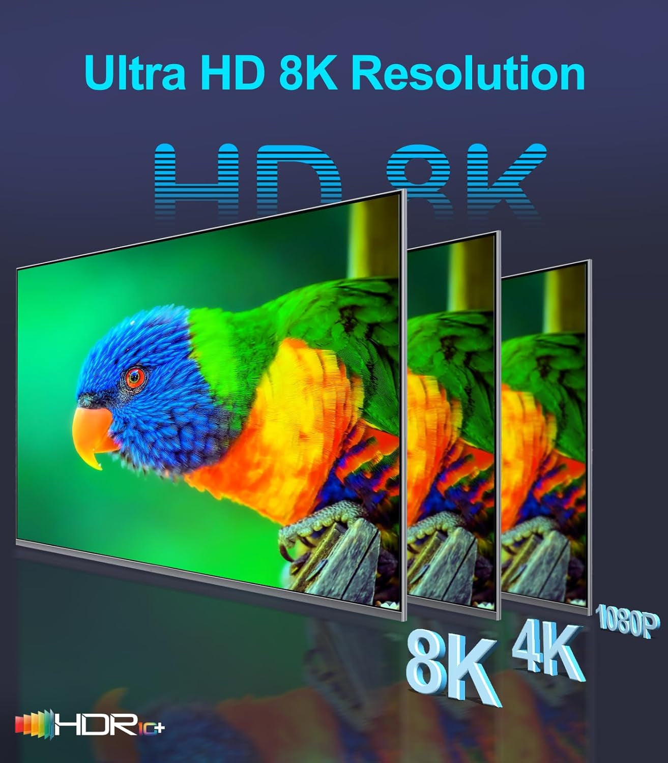 Cavo HDMI 2.1 8K 10M, 48Gbps Cavo HDMI® Alta Velocità 4K 240Hz 165Hz 120Hz 8K 60Hz Earc HDCP2.3 HDR10+ Compatibile Con PC TV Monitor Proiettore Roku Sky-Q PS5 X-Box