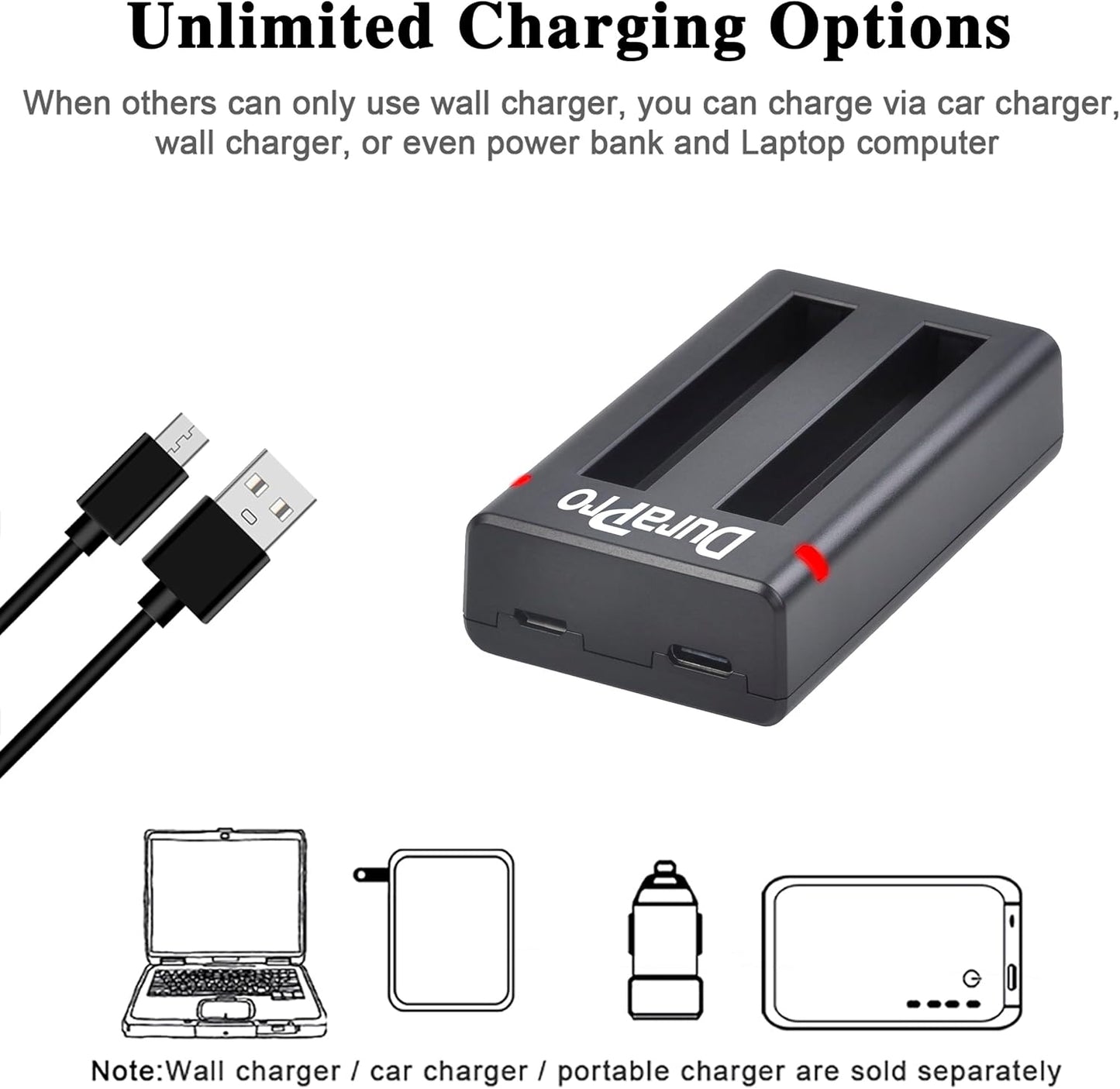 Batteria 2X 1800Mah + caricatore doppio USB con porta di tipo C per fotocamera Insta360 X2