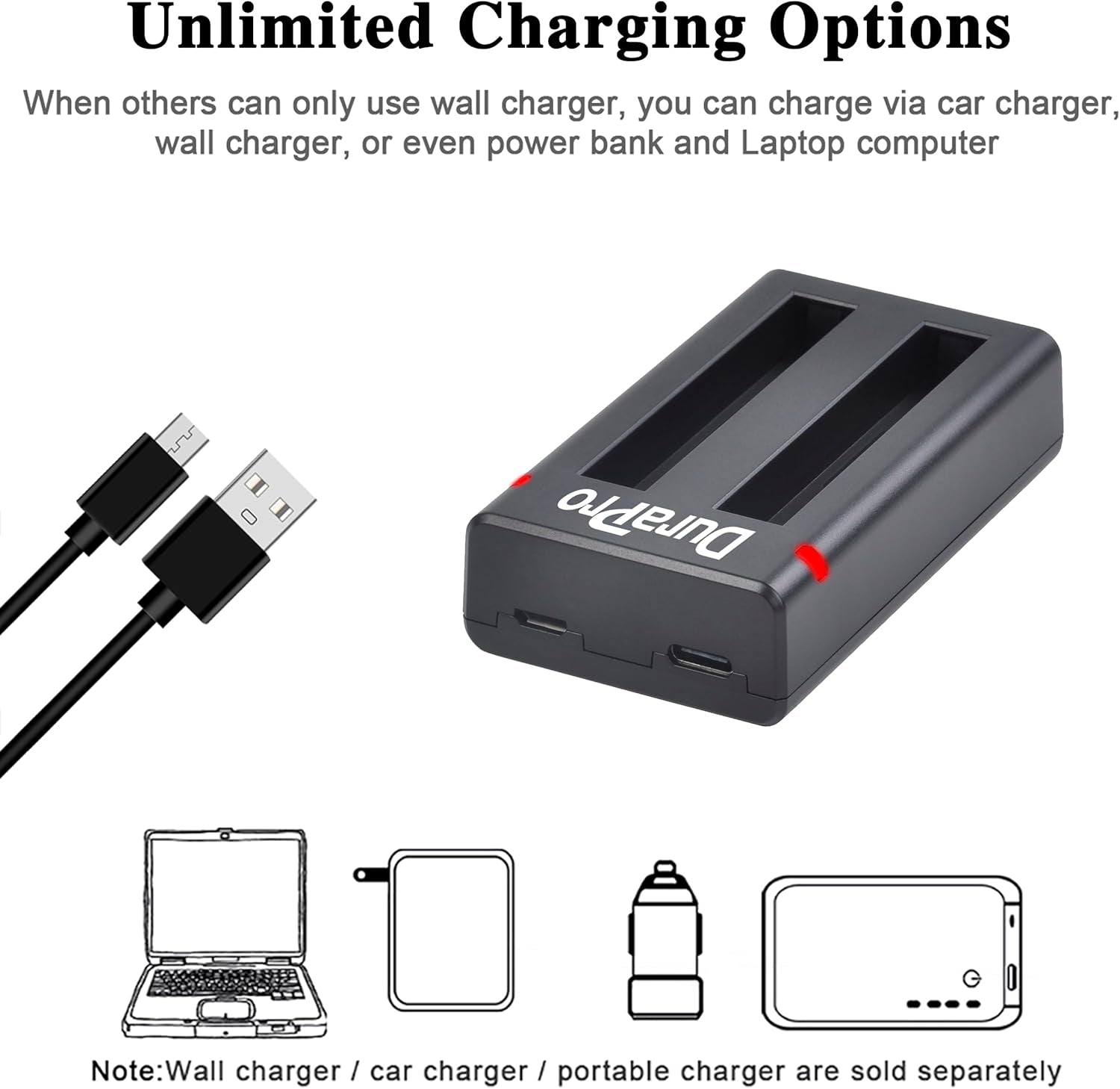 Batteria 2X 1800Mah + caricatore doppio USB con porta di tipo C per fotocamera Insta360 X2