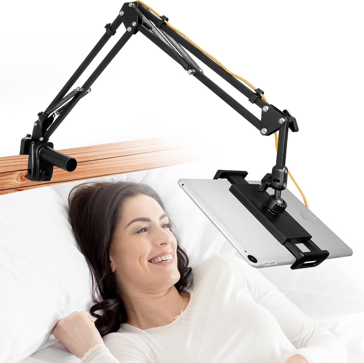 Supporto per Tablet per Letto Tavolo Supporto per Treppiede Ipad 360° Rotabile Con Braccio in Alluminio Stabile Compatibile Con Ipad /Iphone/Kindle/M-Switch/Ipad Mini/Ipad Pro/Ipad Air/E-Reader