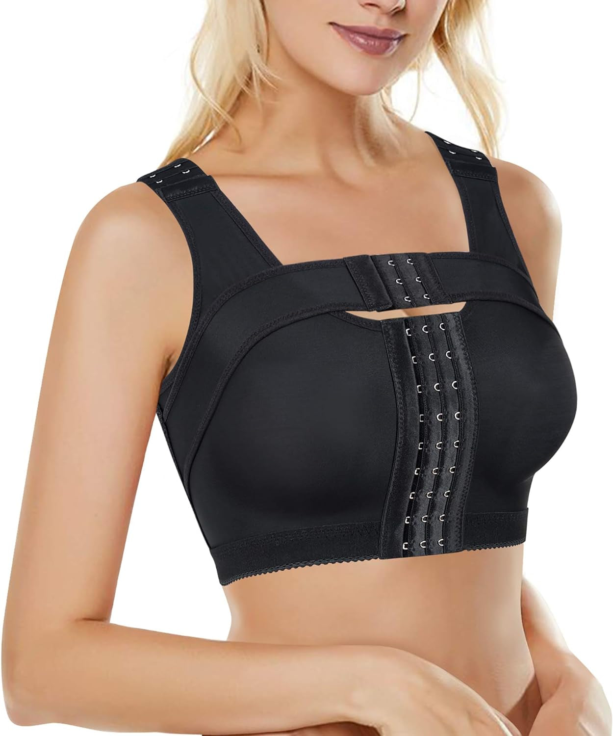 Reggiseno Postoperativo Sportivo Con Chiusura Frontale Racerback Rimovibile Reggiseno Imbottito Da Donna