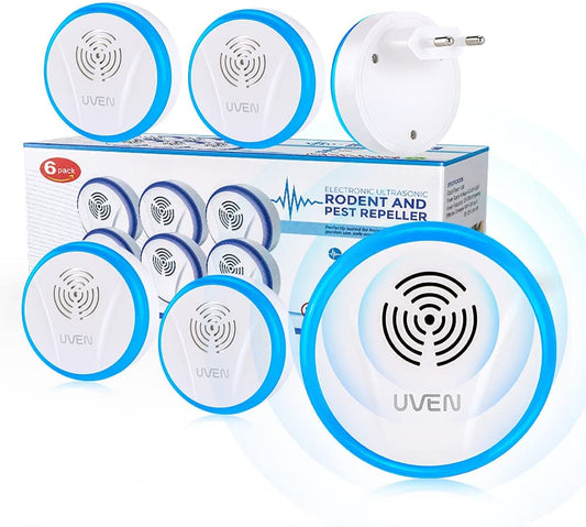 Antizanzare Ultrasuoni, Taiso 6 Pack Repellente Ad Ultrasuoni Elettromagnetico per Topi Elettrico Repellente Interno anti Zanzare, Topi, Insetti, Ratti, Scarafaggi, Ragni