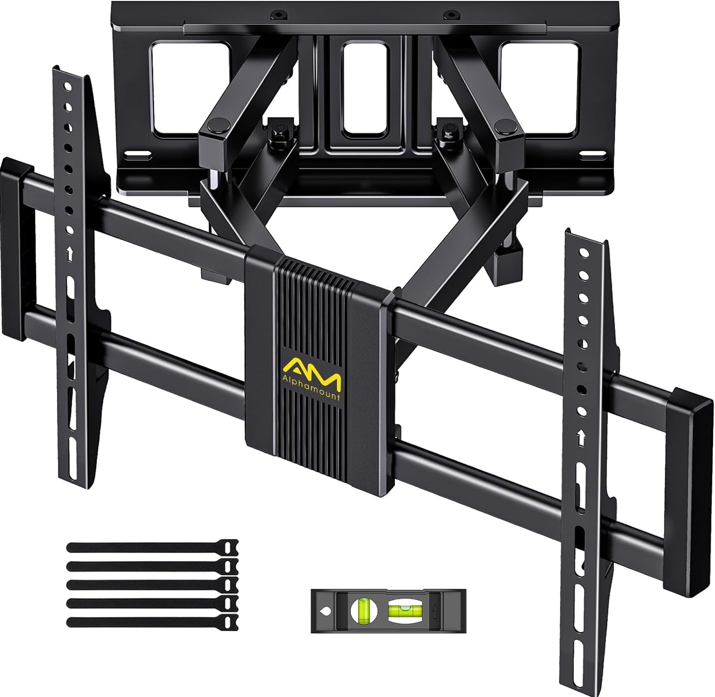Supporto TV Parete per 37-75 Pollici Schermi Fino a 45 Kg, Staffa Tv Con Doppie Braccia, Girevole, Estensione E Inclinazione, Supporto a Parete Con Max VESA 600X400 Mm, APLF6-E