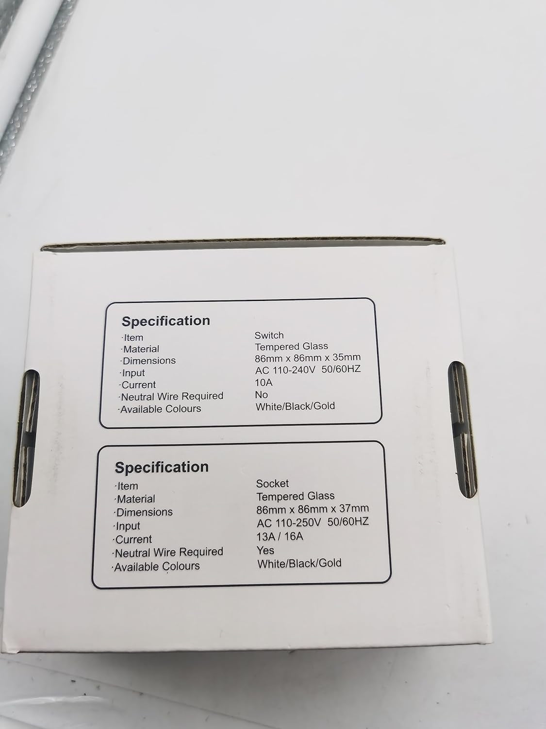 Interruttore Della Luce Touch, 1 Vano, 1 Via, Con 1 Vano, 1 Via, 1 Via, in Vetro, Bianco, Interruttore Touch Screen, Funziona Con Lampada a LED Da 228 Mm, Standard UE
