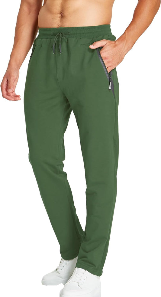 Pantaloni Tuta Uomo Slim Fit Joggers Uomo Cotone Pantaloni Sportivi Con Zip Tasche Con Vita Elastica Stile Casual