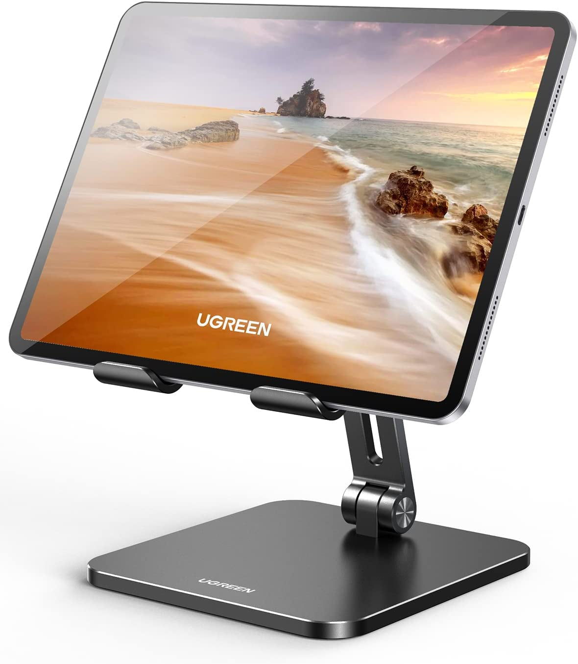 Supporto Tablet Da Tavolo, Porta Tablet Regolabile, Supporto Cellulare in Alluminio Compatibile Con Galaxy Tab, Ipad Mini/Air 6 5, Iphone 16 Plus, Galaxy S24 Ultra E Altri Da 4-12.9", Nero