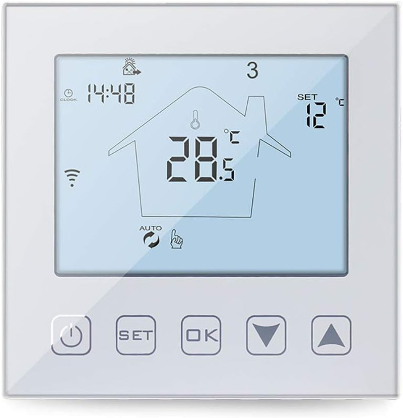 Intelligente Termostato Wifi Riscaldamento a Pavimento Acqua 3A Alexa Google Assistant Compatibile, Digitale Termostato Ambiente Programmabile Da Parete Smart Life Tuya App Controllo