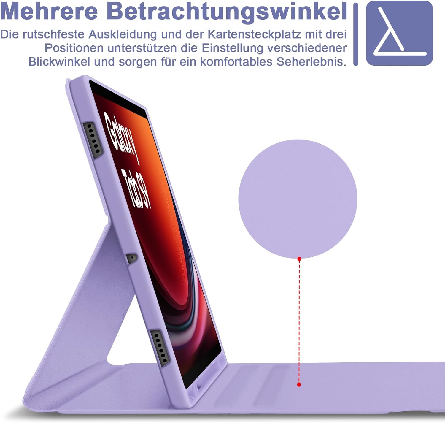 Tastiera Retroilluminata per Samsung Galaxy Tab S9 2023, QWERTZ Tastiera Retroilluminata Rimovibile Con Custodia per Galaxy Tab S9 11 Pollici 2023 (SM-X710/SM-X716B/SM-X718U), Viola