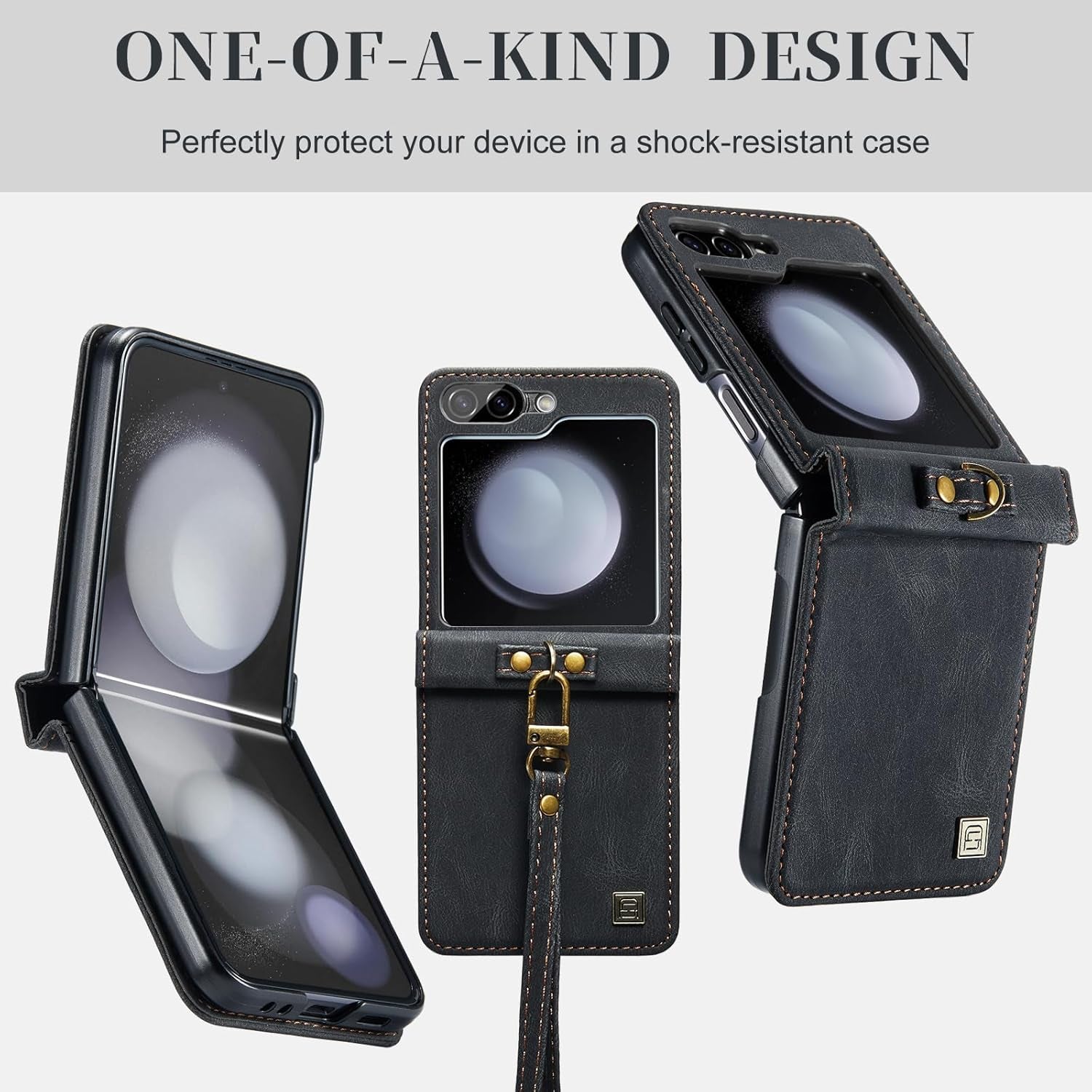 Custodia a Portafoglio per Galaxy Z Flip 5, Con Blocco RFID, Antiurto, Slot per Schede, Pelle PU Di Alta Qualità, Chiusura Magnetica, Custodia Verticale in Pelle Compatibile Con Samsung Galaxy Z