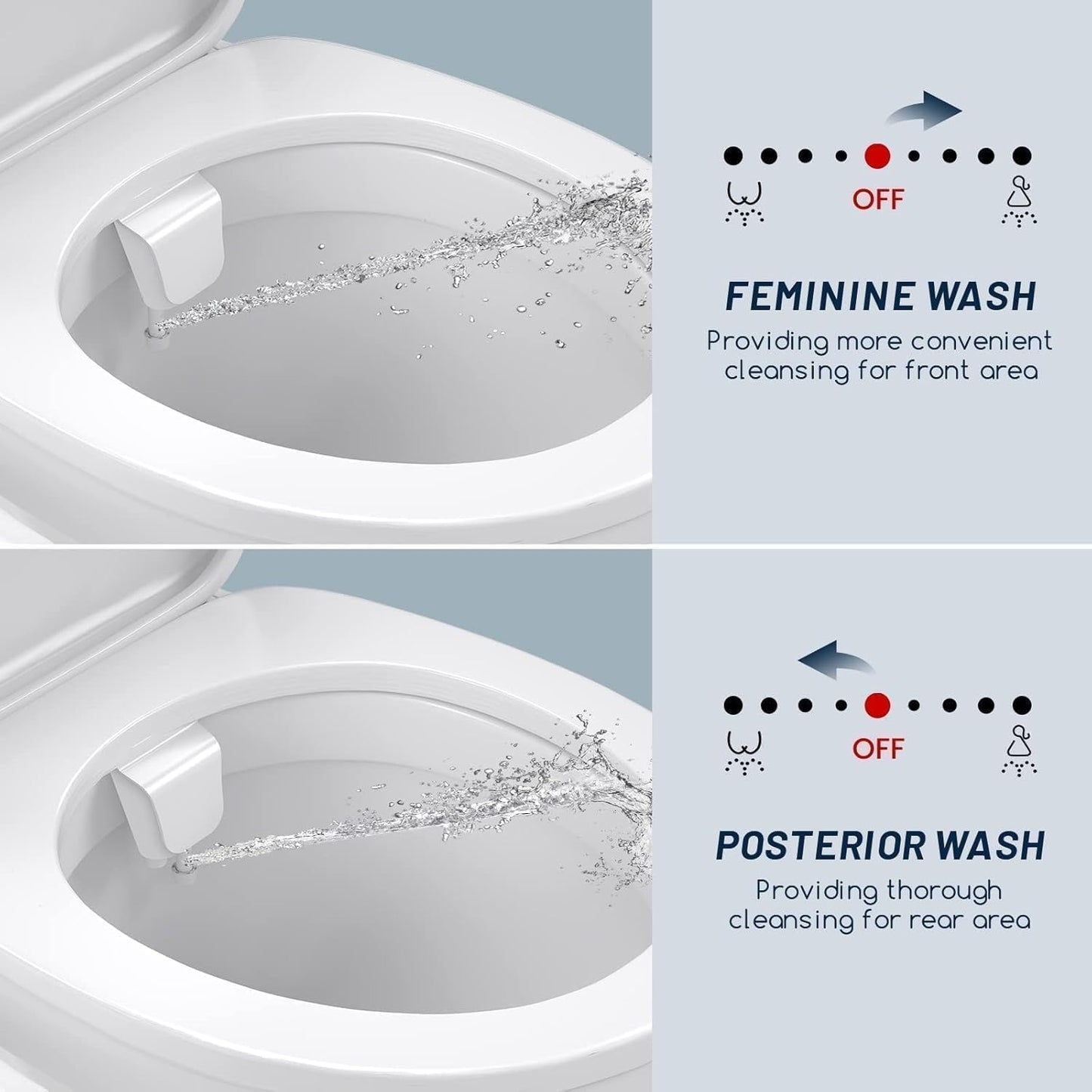 Inserto per Bidet Ultra Sottile per WC, Design Anti-Intasamento, Asta Girevole, Impugnatura Ergonomica per Pressione Dell'Acqua Regolabile, Ingresso in Ottone E Kit Di Collegamento In