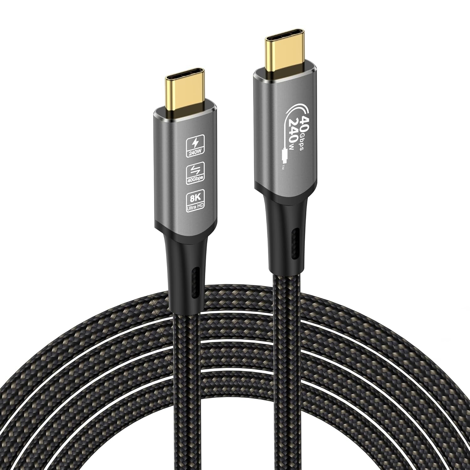 Cavo USB 4, Con Cavo Thunderbolt 4, Cavo Di Ricarica Da 240 W, Cavo Dati Da 40 Gbps, 8 K a 60 Hz, 4 K120 Hz, HDR, PD3.1, USB C a USB C, per Hub, Dock Macbook, M1 M2, M3, Mac Studio SSD, Laptop,