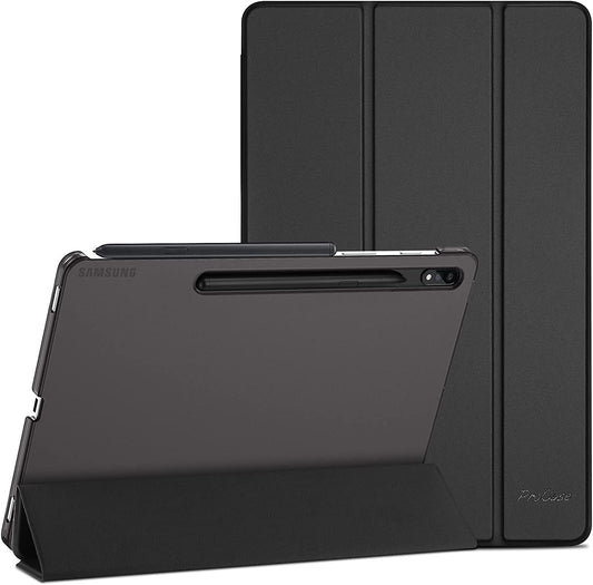 Custodia per 12.4 Pollici Galaxy Tab S8+ plus 2022/S7 FE 2021/S7+ plus 2020 (SM-X800/X806/T730/T736/T733/T738/T970/T975/T976/T978), Smart Cover Leggero, Casetraslucida Smerigliata -Nero