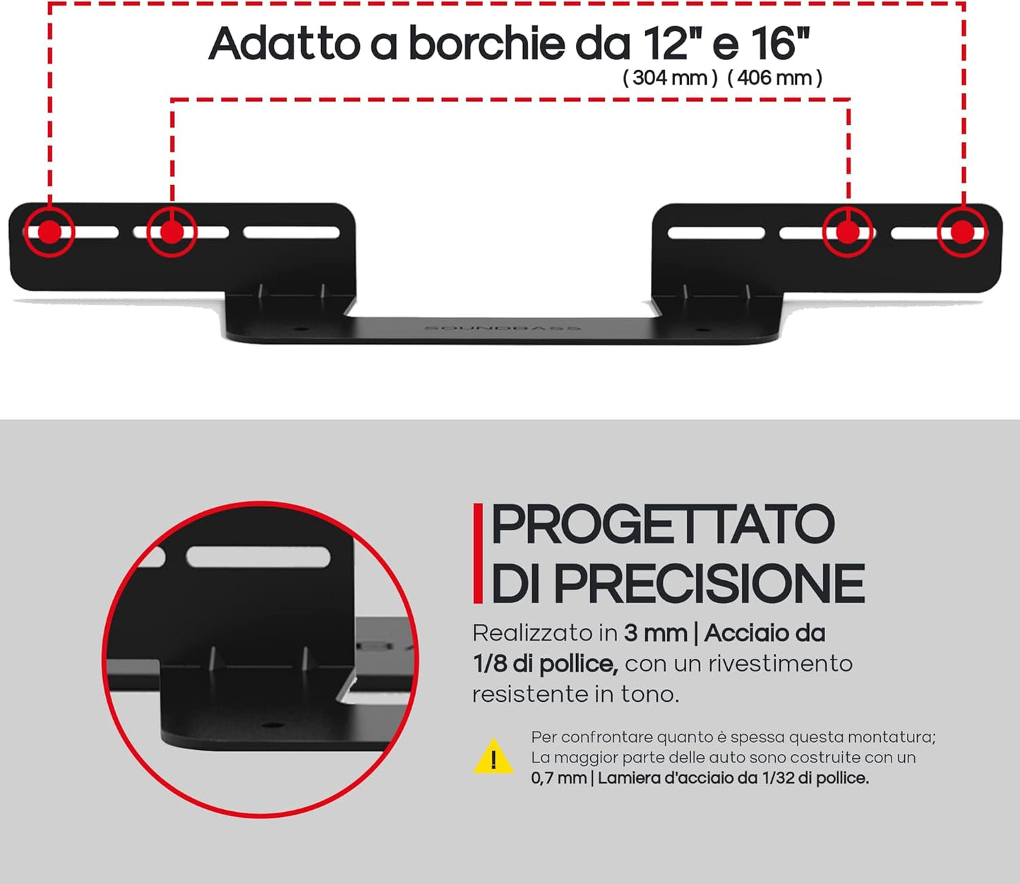 Supporto per Soundbar per Sonos Beam Compatibile Con La Soundbar Sonos Beam Di Prima E Seconda Generazione, Include Tutto L'Hardware Di Montaggio Necessario, Staffa Di Montaggio, Nero