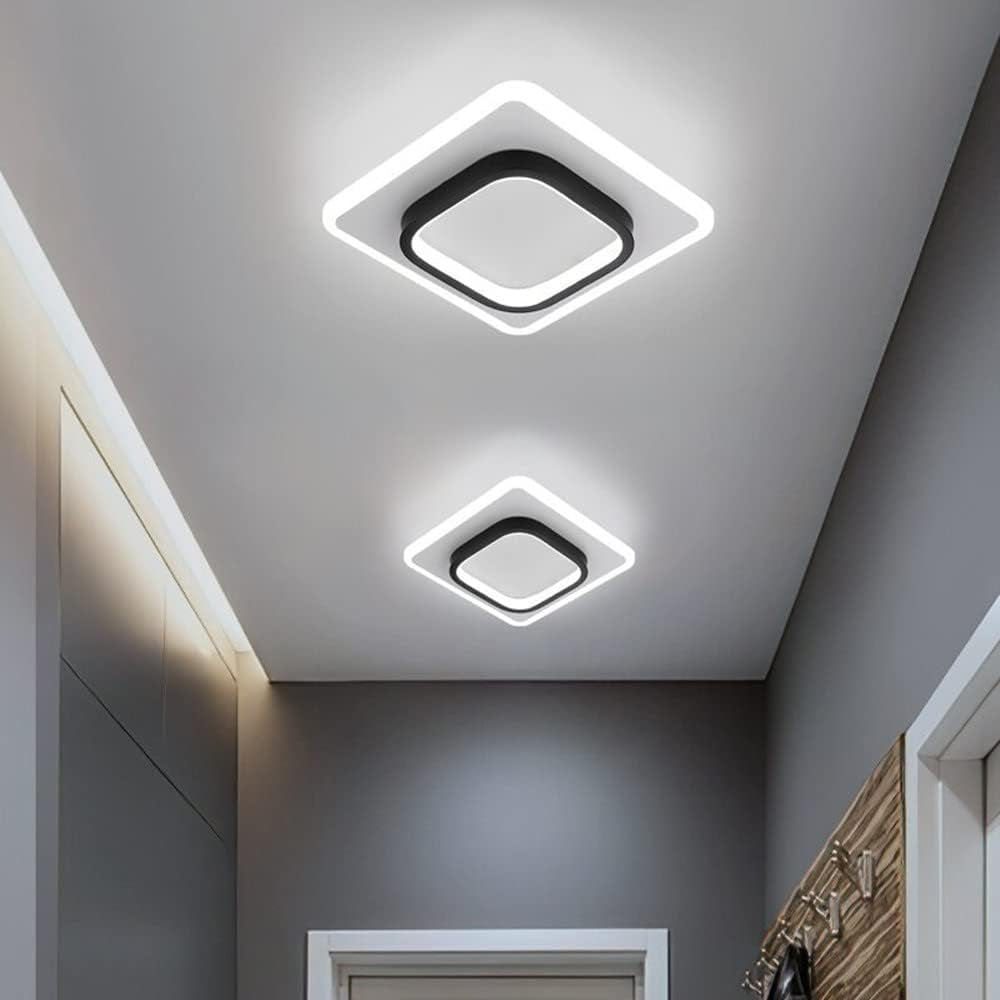 Plafoniera a LED Moderna, 21W 2350LM Creativo Forma Di Quadrata Lampada Da Soffitto, 24 Cm Di Diametro, Lampadario Acrilico per Corridoi Balconi Vani Scale, Luce Bianco Freddo 6500K