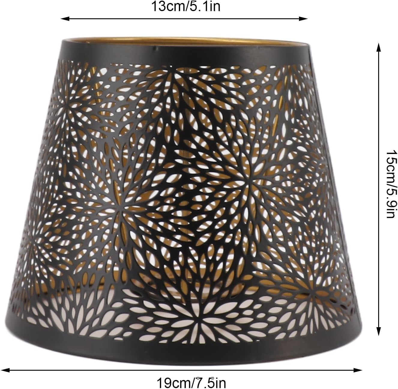 Copriparalume in Metallo, Paralume E26 E27 Con Decoro Interno Oro per Lampada Da Tavolo