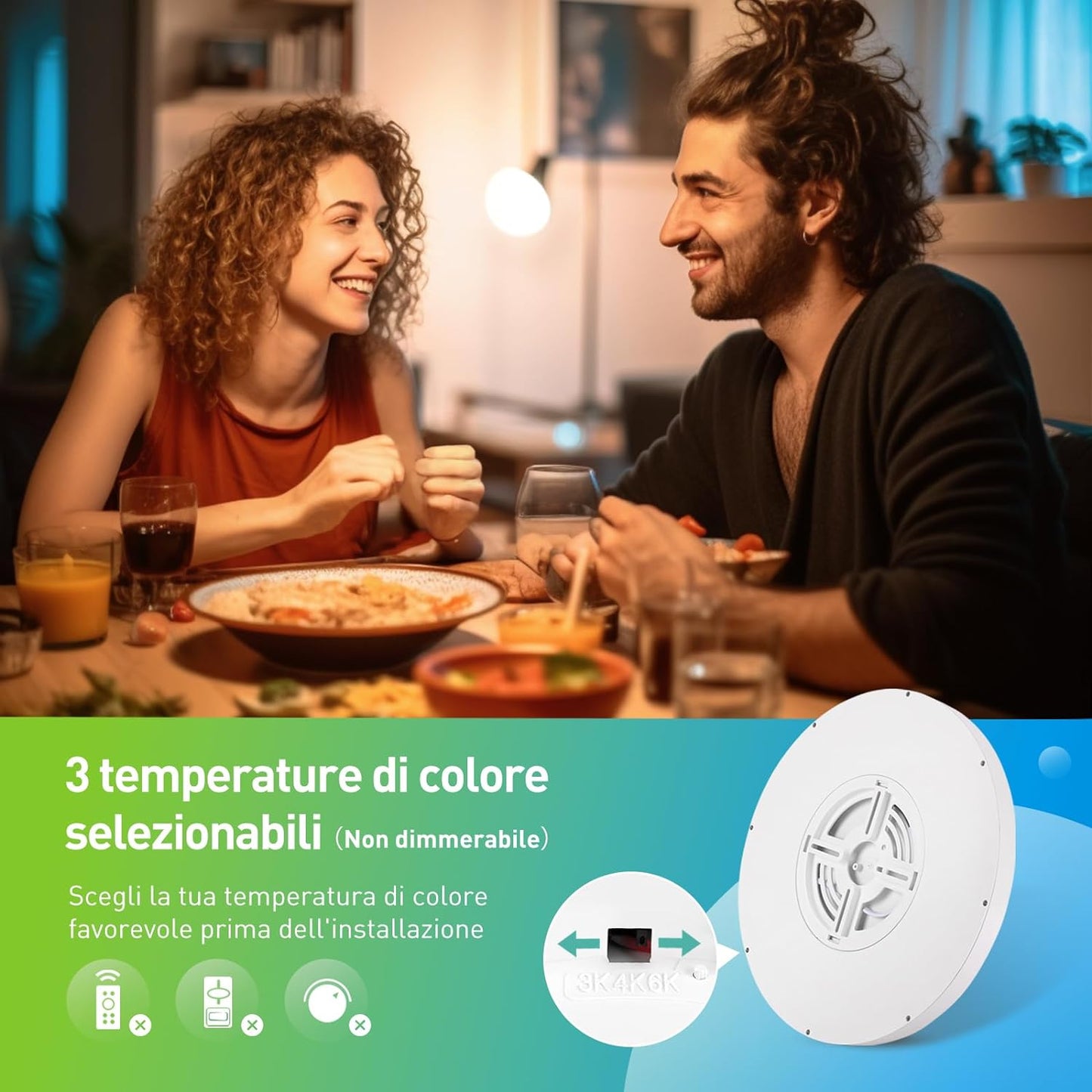 Plafoniera LED 28W 2800LM Con Sensore Radar E Crepuscolare,Ø30Cm 3000K/4000K/6000K Plafoniera Soffitto Con Rilevatore Di Movimento,Ip56 Plafoniera Soffitto per Corridoi,Scale,Garage