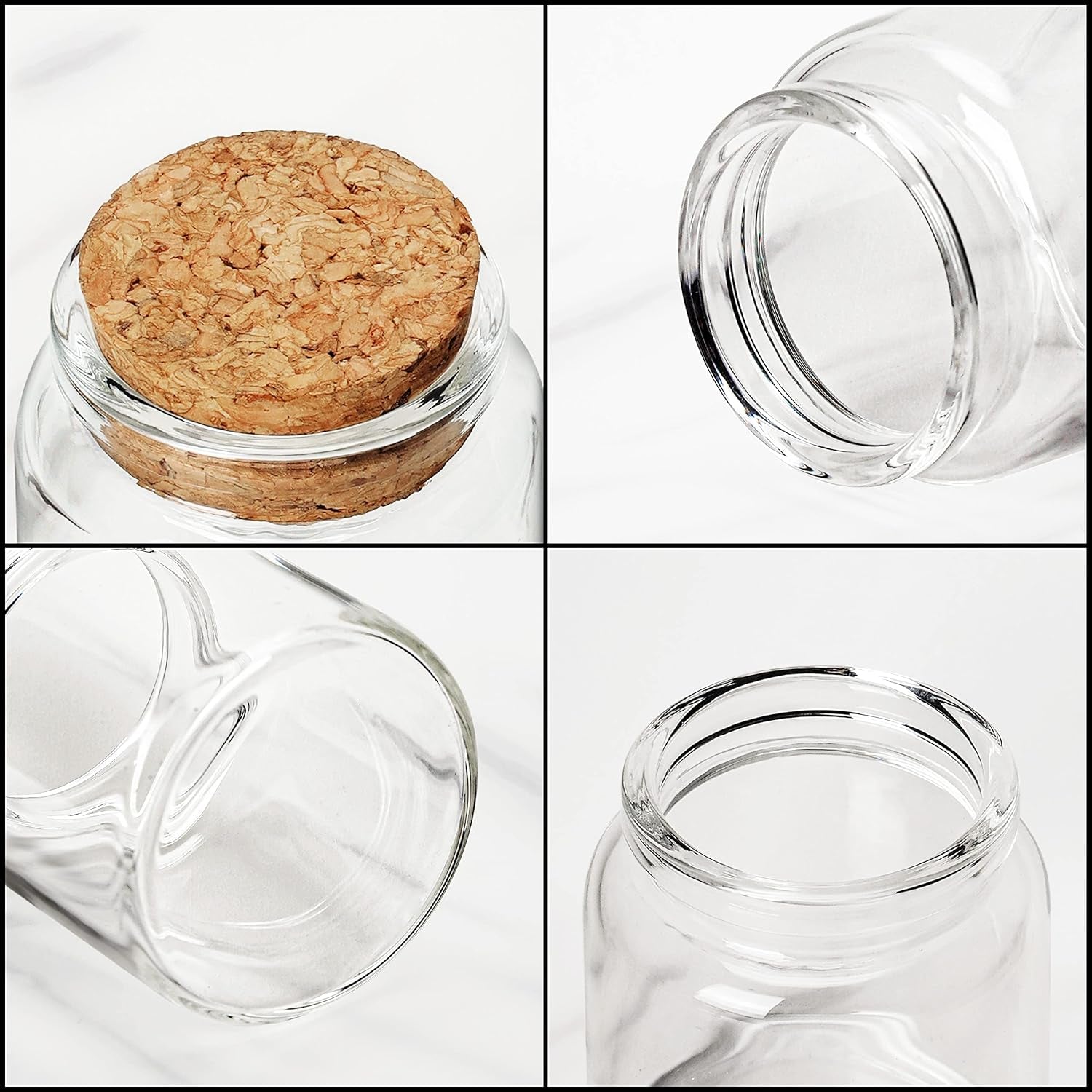 Confezione Da 36 Set Barattolini Vetro Piccoli Con Tappo Sughero - 30 Ml - Mini Barattoli Porta Spezie Ermetici, per Bomboniere, Marmellata E Feste