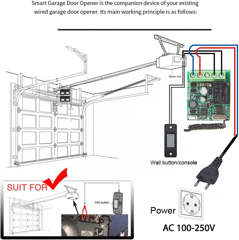 Relè Di Radiocomando Interruttore Di Comando a Distanza 433 Mhz 220V 230V 1 Canali Relè Ricevitore Con 2 Trasmettitore Telecomandi Potenziale-Libero Contatti Relè Controller