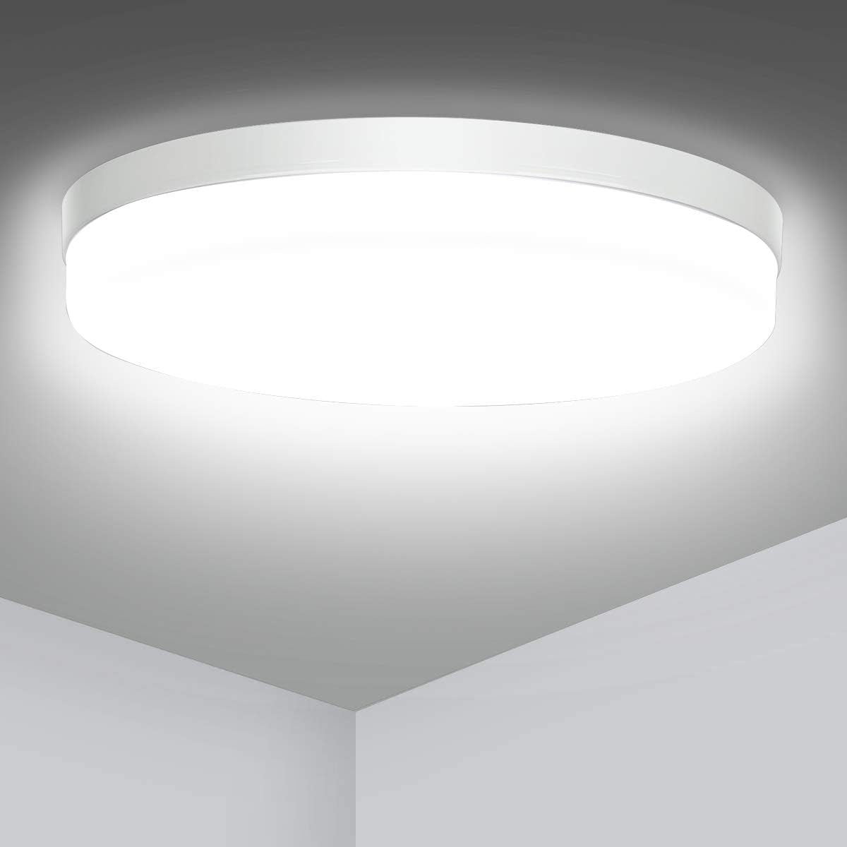 Plafoniera Led 36W Rotonda Bianco Naturale 4000K Plafoniere Led a Soffitto Bagno IP54 Impermeabile,Plafoniera Led Soffitto per Cucina Soggiorno Corridoio Ufficio Garage