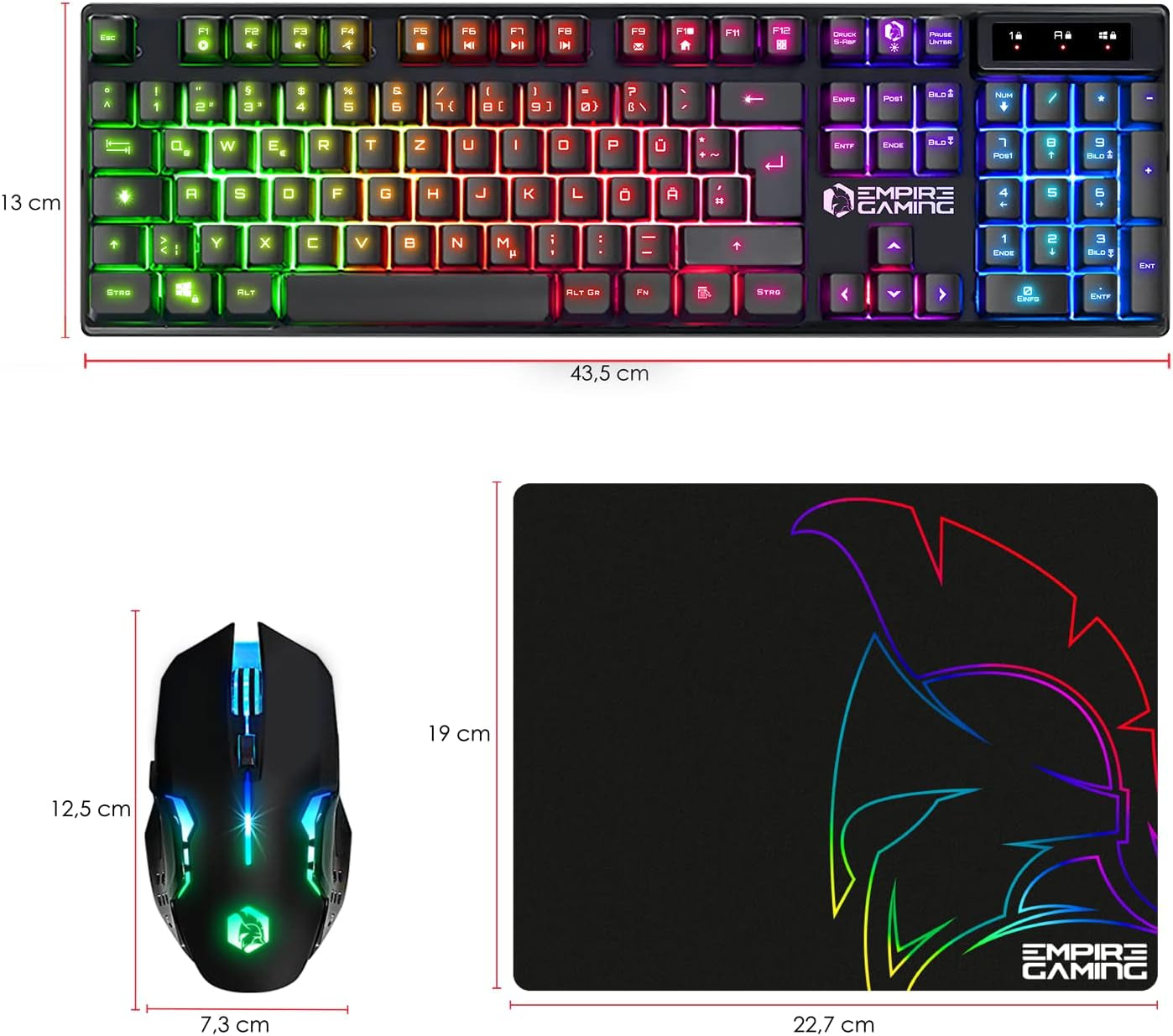 - Armor RF800 Wireless Gaming Tastatur Und Maus Set QWERTZ (De-Layout) - Kabellose Tastatur 2,4 G RGB - Ergonomische Kabellose Maus 4800 DPI Mit Mauspad - PC PS4 PS5 Xbox One/Serie Mac