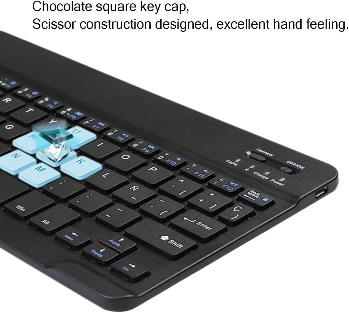 - Tastiera Bluetooth Wireless, Ultrasottile, Compatibile Con Tablet Ios, Android E Windows, Layout QWERTY Spagnolo