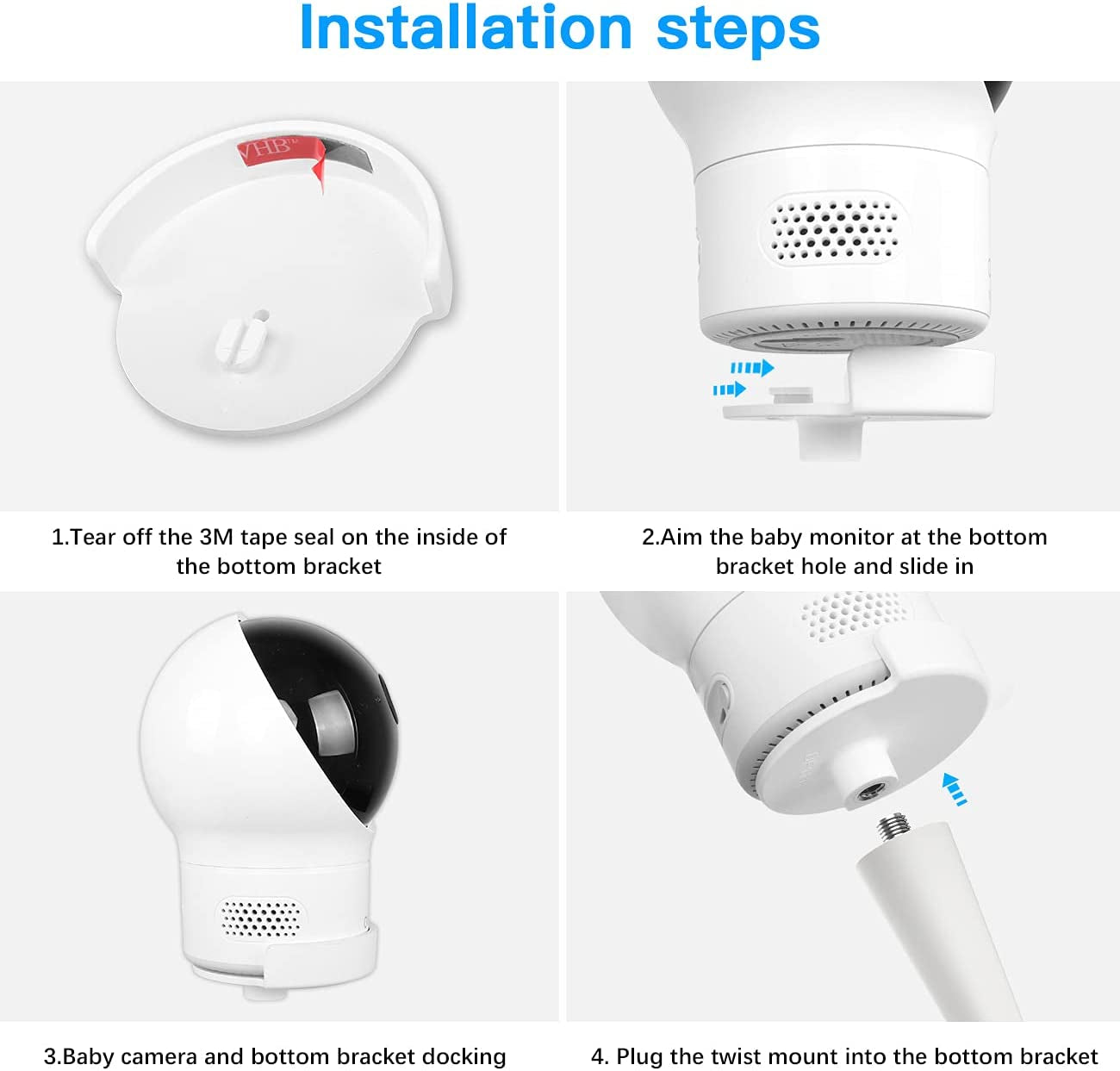 Supporto per Fotocamera per Baby Monitor Eufy Security Spaceview S/Spaceview Pro, Supporto Flessibile per Monitor per Cameretta Dei Bambini, 720P