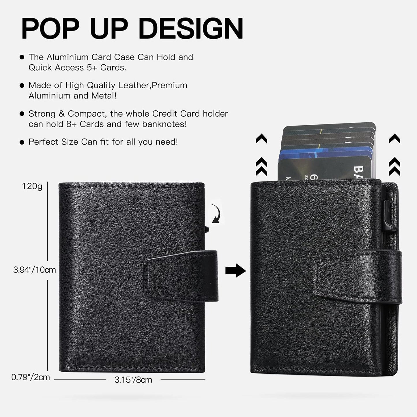 Porta Carte Credito Protezione RFID | Portafoglio Slim Da Uomo Vera Pelle | Portafoglio Uomo Con Portamonete, | Mini Porta Tessere Portacarte Uomo