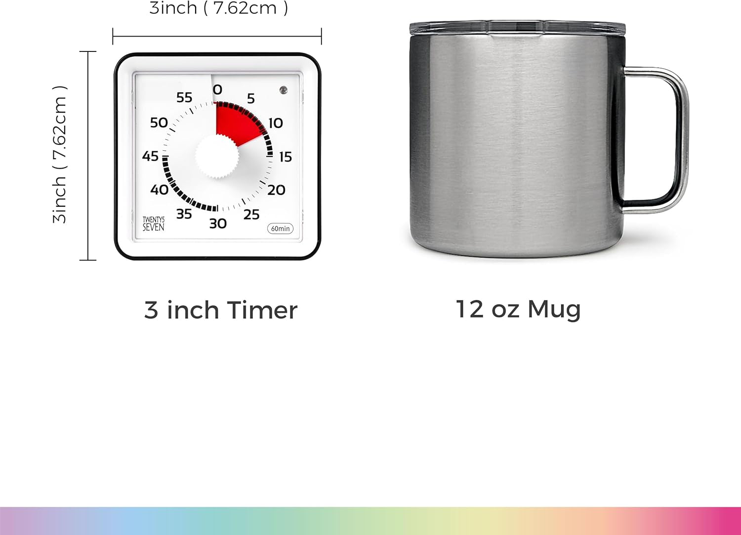 Temporizador De Cuenta Regresiva Silenciosa De 8 Cm, Temporizador Visual De 60 Minutos Y 1 Hora, Luz Intermitente Y Modo De Alarma, Herramienta De Enseñanza En El Aula De Reuniones De Oficina, Negro