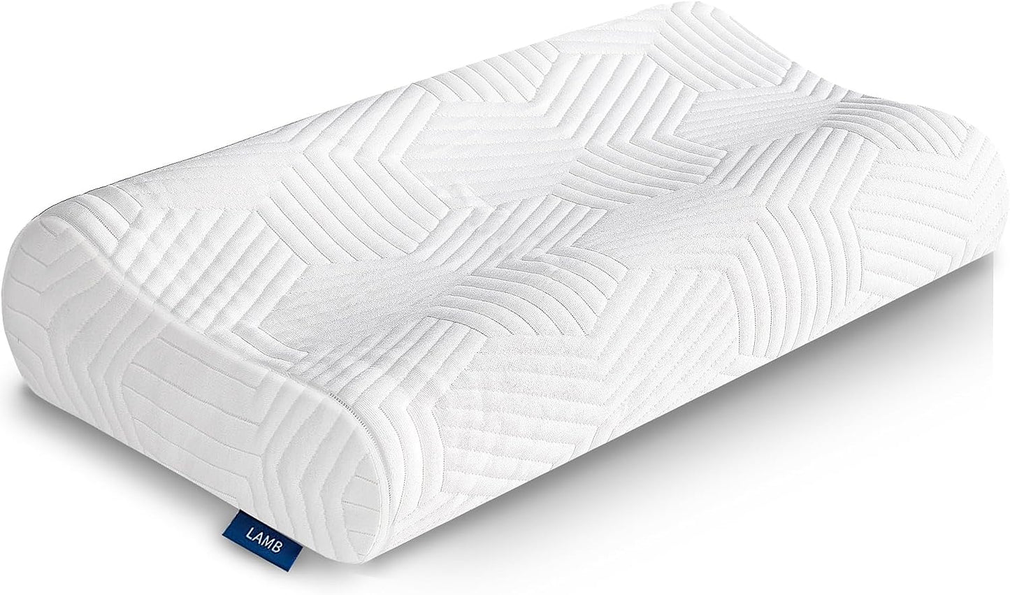 Cuscino Cervicale per Dormire, Cuscino Memory Foam, Antirussamento E Traspirante, Federa Anallergica - Supporto Ergonomico Con Altezza Regolabile E Onde Doppie-Dormi Come Una Brezza