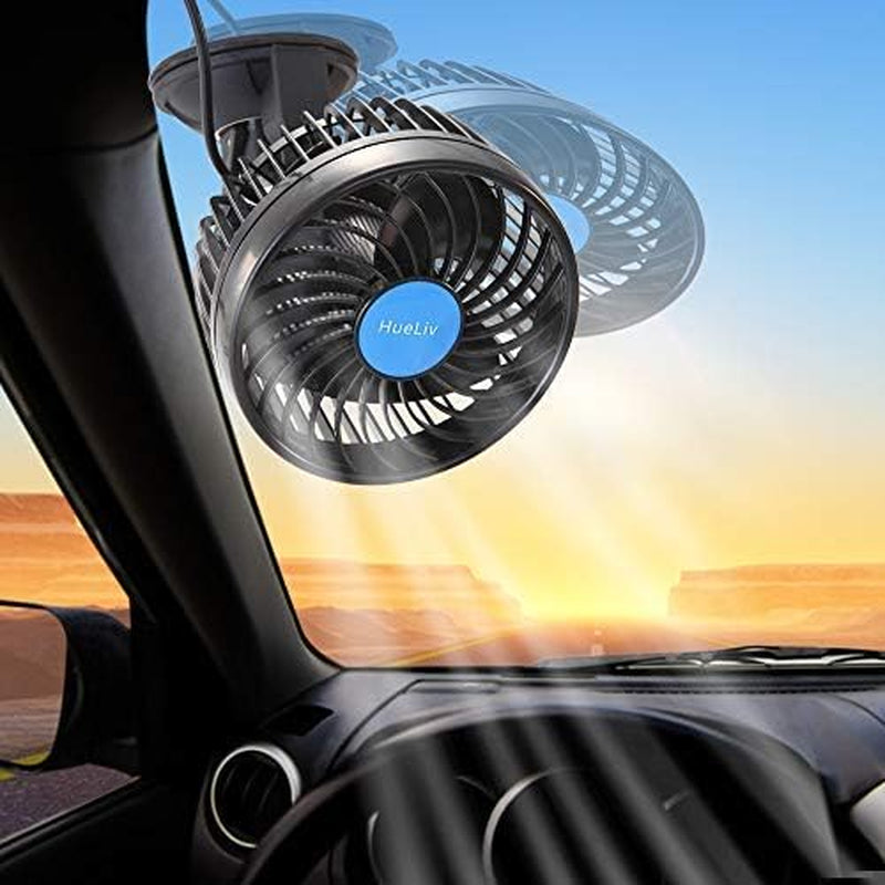 Ventilatore per Auto Ventola per Auto Ventosa per Auto Ventola Di Raffreddamento Potente Silenzioso Con Velocità Continua Girevole Ventole Auto 12V Accendisigari Raffreddamento Estivo