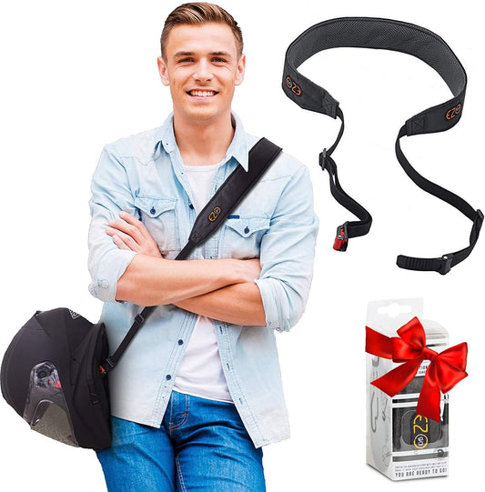 Cinturino per Casco Da Moto - Potrai Avere Le Mani Libere. Accessorio per Casco Pratico E Leggero Invece Della Solita Borsa per Il Casco. Regalo Perfetto per Uomini E Donne. Grigio. EZ-GO