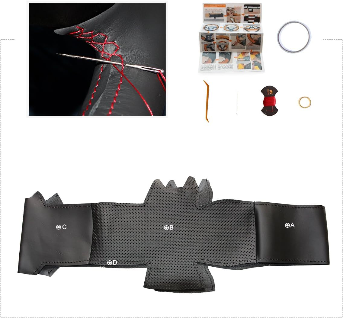 Coprivolante per Nissan Qashqai/Qashqai+2/X-Trail/Nv200/Serena/Evalia/Ad/Dualis Cucito a Mano in Pelle Microfibra
