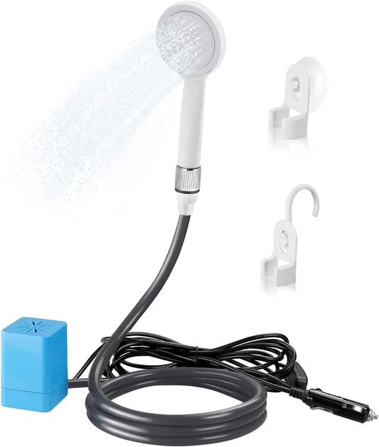 Doccia Da Campeggio 12V 24V Portatile, Doccia Esterna Doccia Da Campeggio Con Pompa Innovativa per Doccia Esterna, Lavaggio Auto, Pulizia Cani, Giardinaggio