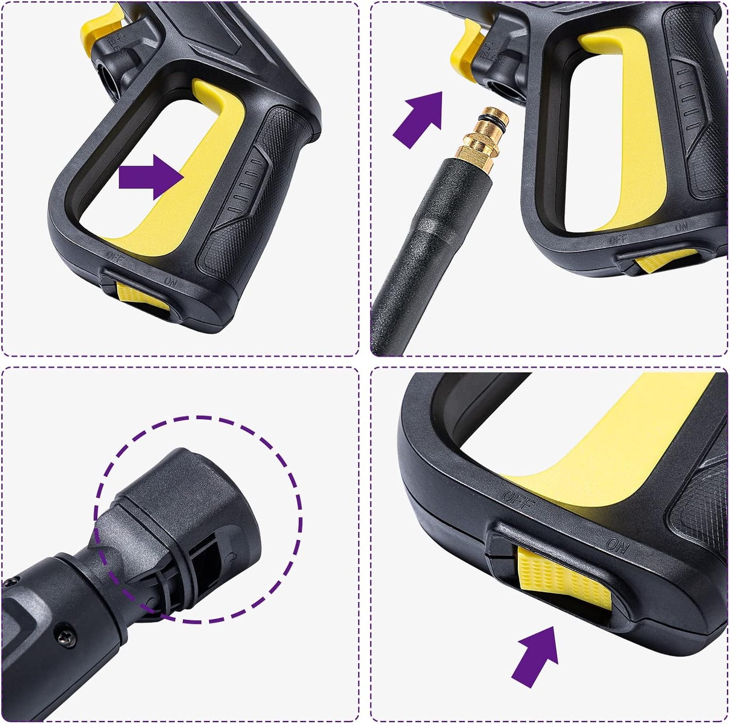 Pistola a Spruzzo E Kit Lancia per Karcher K2 K3 K4 K5 K6 K7 Serie Idropulitrice, Pistola Di Ricambio Quick Connect per Idropulitrici, Ugello a Spruzzo Regolabile per Lavaggio Auto