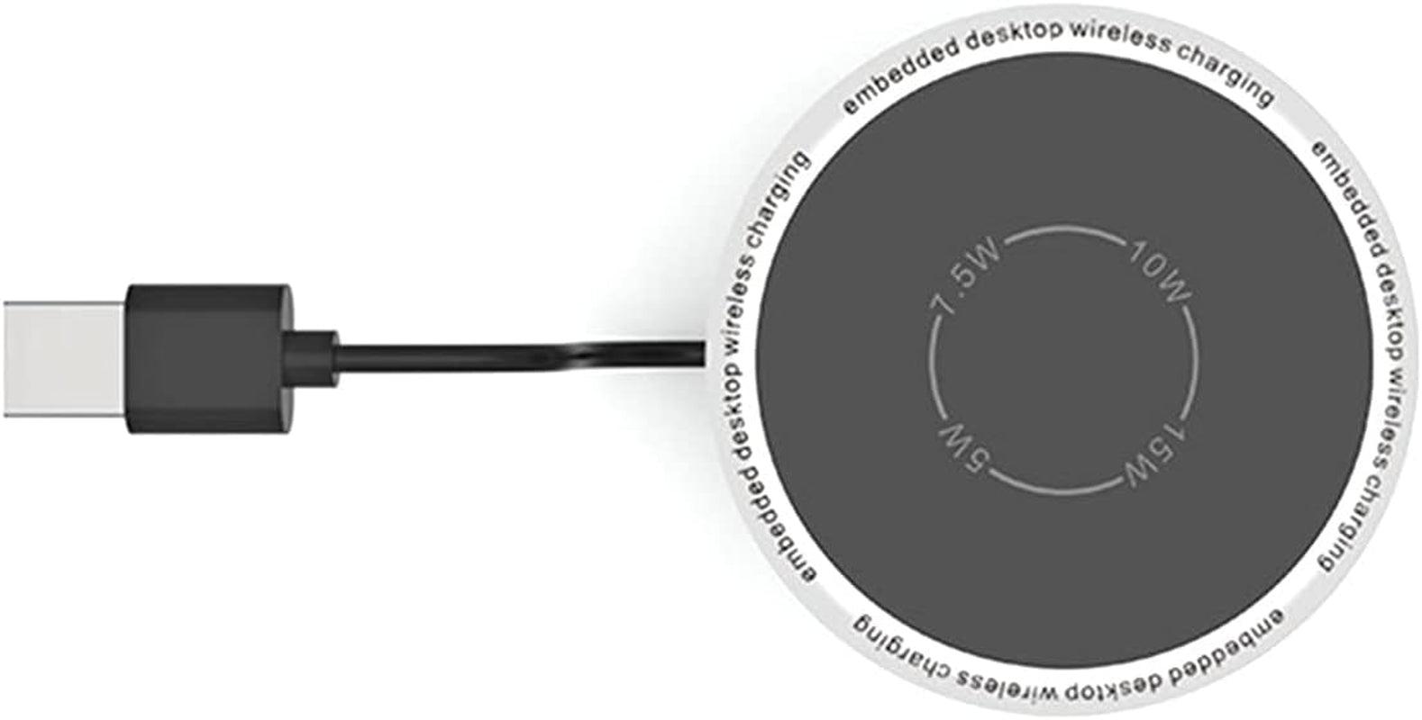 Caricatore Wireless Da Tavolo Incorporato, QI Standard Wireless Fast Charging Station 5W 7.5W 10W 15W Invisibile Wireless Charger Compatibile Con I-Phone 12, 11, XS Ecc