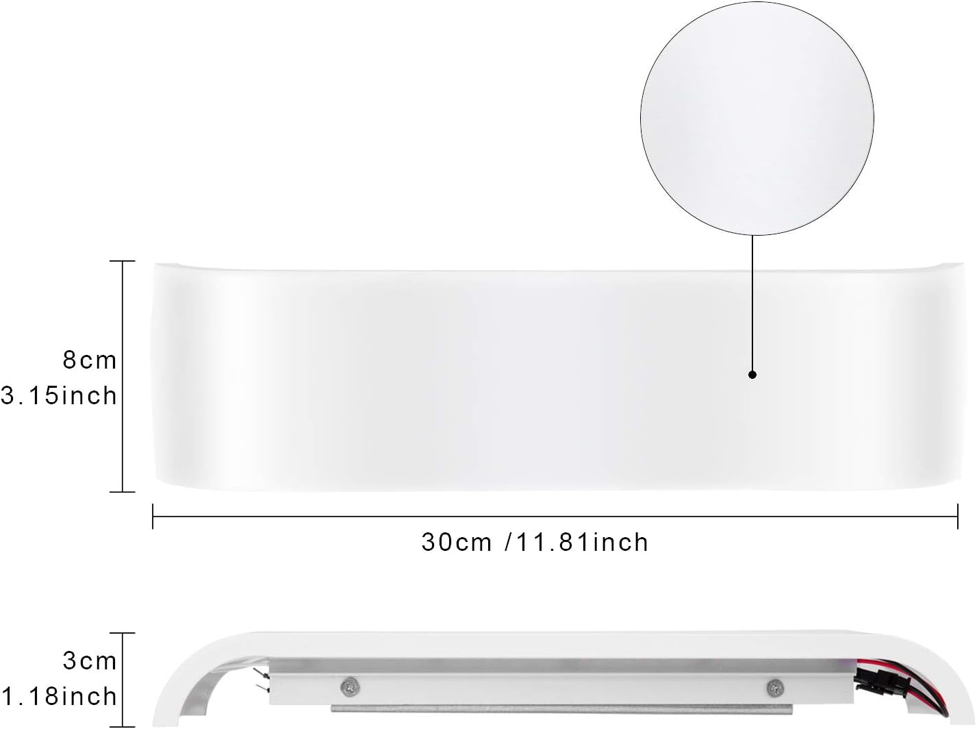 Lampada Da Parete LED Interni 16W Applique Da Parete Interno Moderno Lampada a Muro Luce per Camera Da Letto Scale Corridoio, 3000K Bianco Caldo