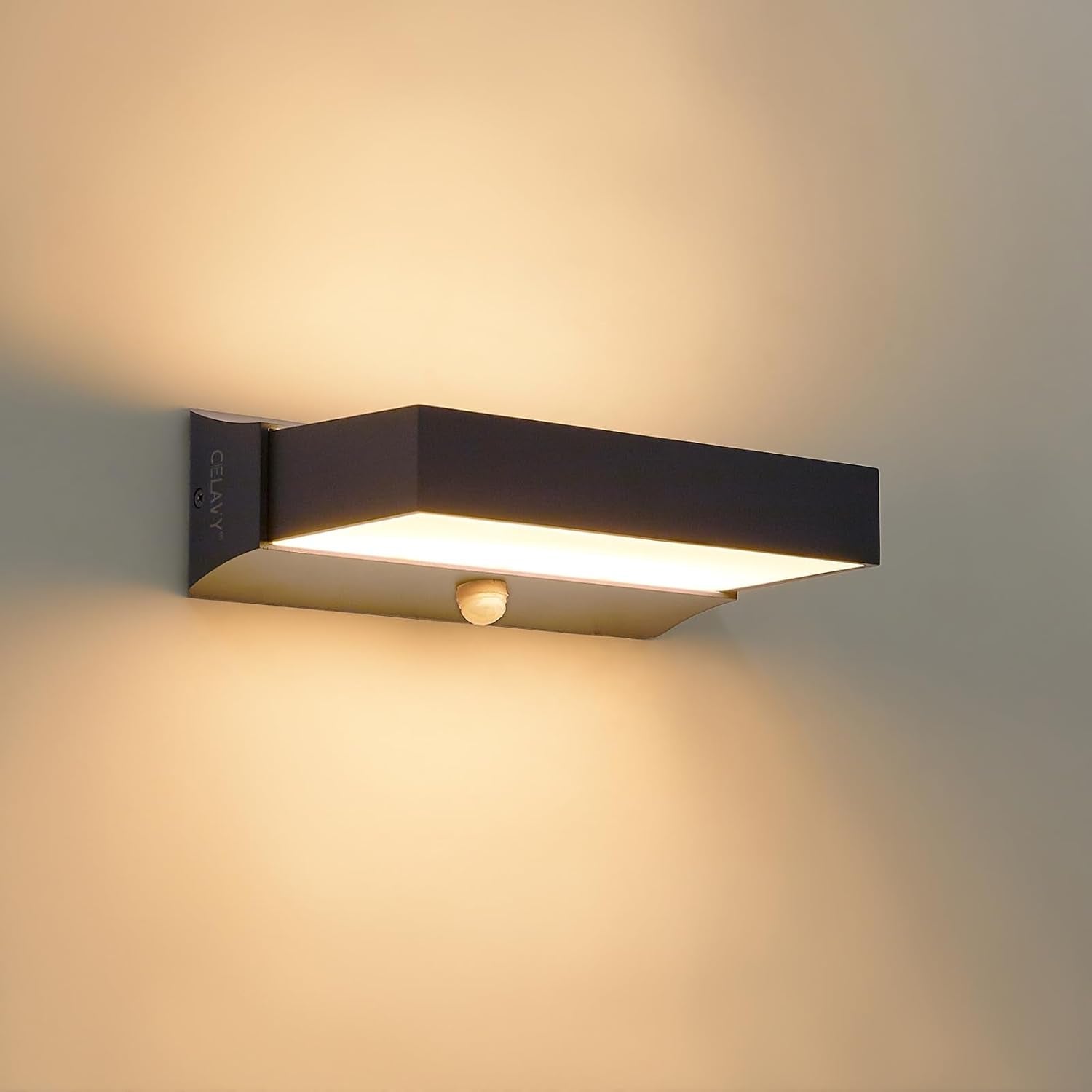 Applique Da Parete Da Esterno Con Sensore Di Movimento, Moderna 11 W Lampada Da Esterno a LED, IP65 Lampada Da Esterno 3000 K up down Illuminazione Da Parete Esterna in Alluminio, Antracite