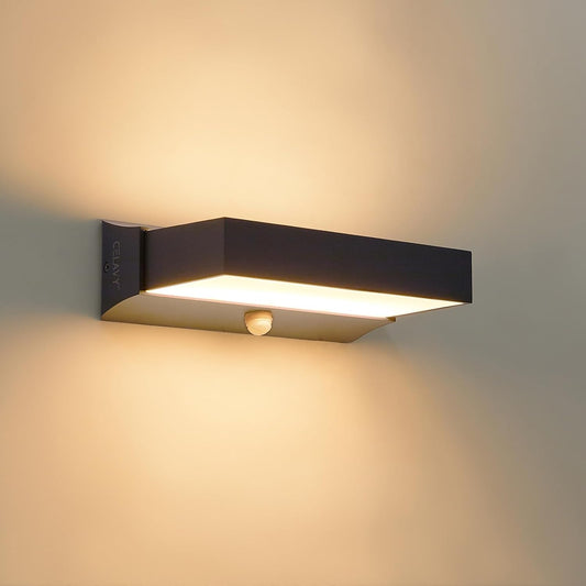 Applique Da Parete Da Esterno Con Sensore Di Movimento, Moderna 11 W Lampada Da Esterno a LED, IP65 Lampada Da Esterno 3000 K up down Illuminazione Da Parete Esterna in Alluminio, Antracite