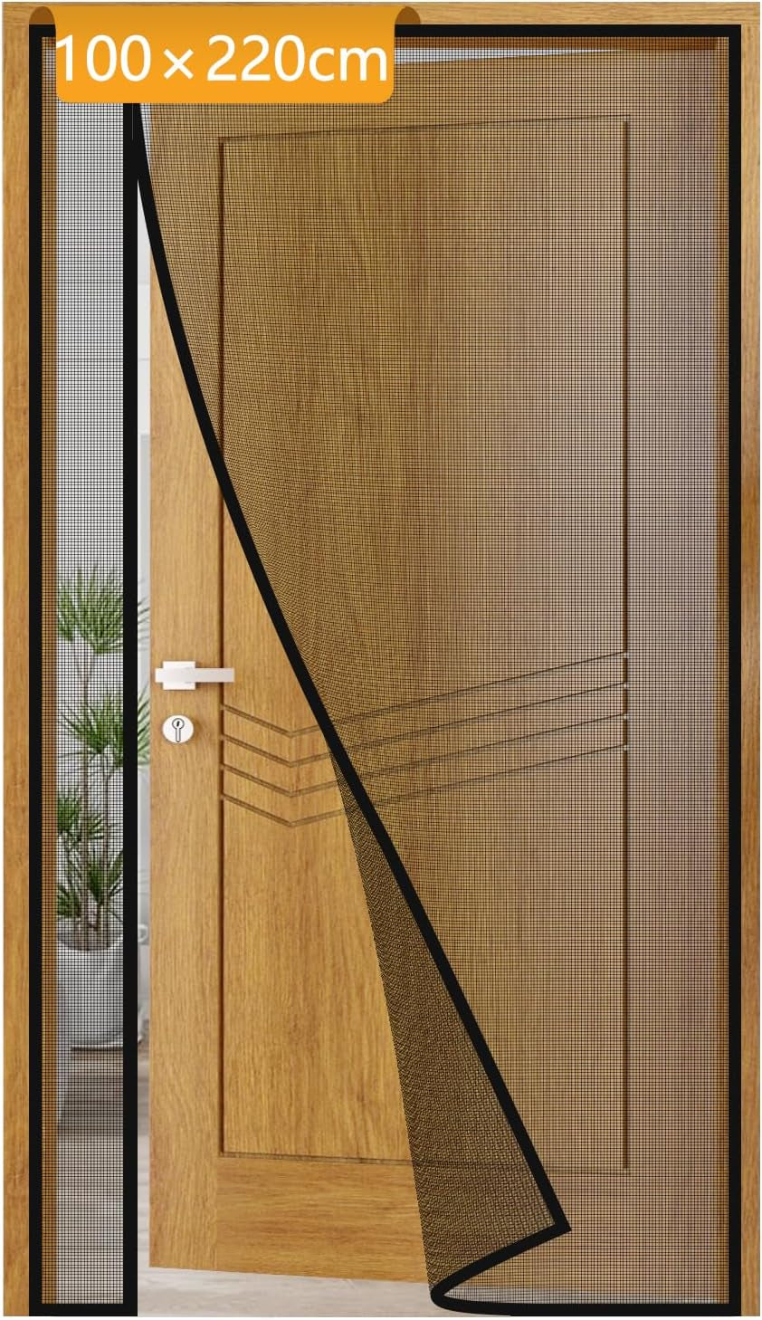 Yotache Zanzariera Magnetica per Porta Balcone, 100 x 220 cm Nera, Senza Foratura, per Protezione dagli Insetti Anti-Zanzare