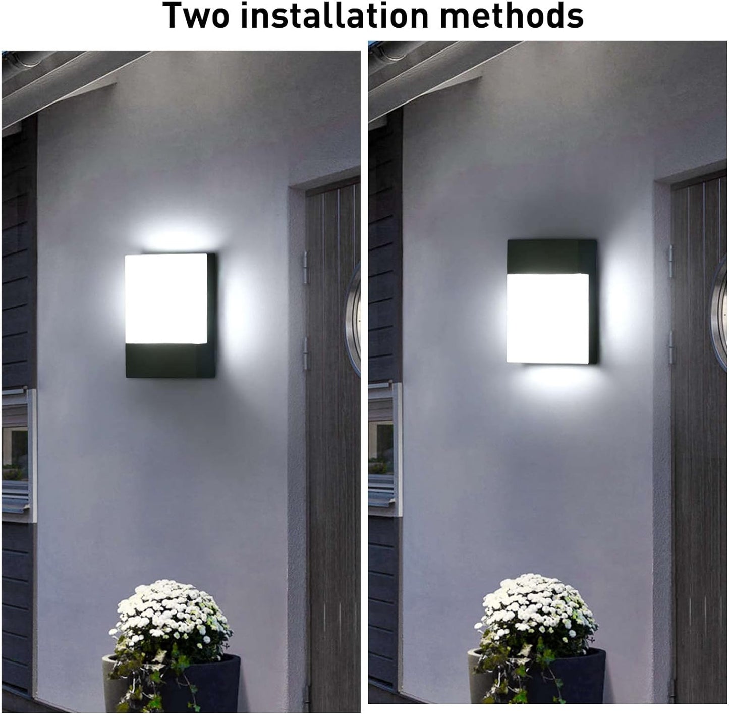 Applique Da Parete Esterno 18W Lampada Da Parete Led Esterna Impermeabile IP65 Luce a Muro in Alluminio Esterni Luci Da Parete per Balcone Giardino Veranda Garage Patio 6000K - Bianco Freddo