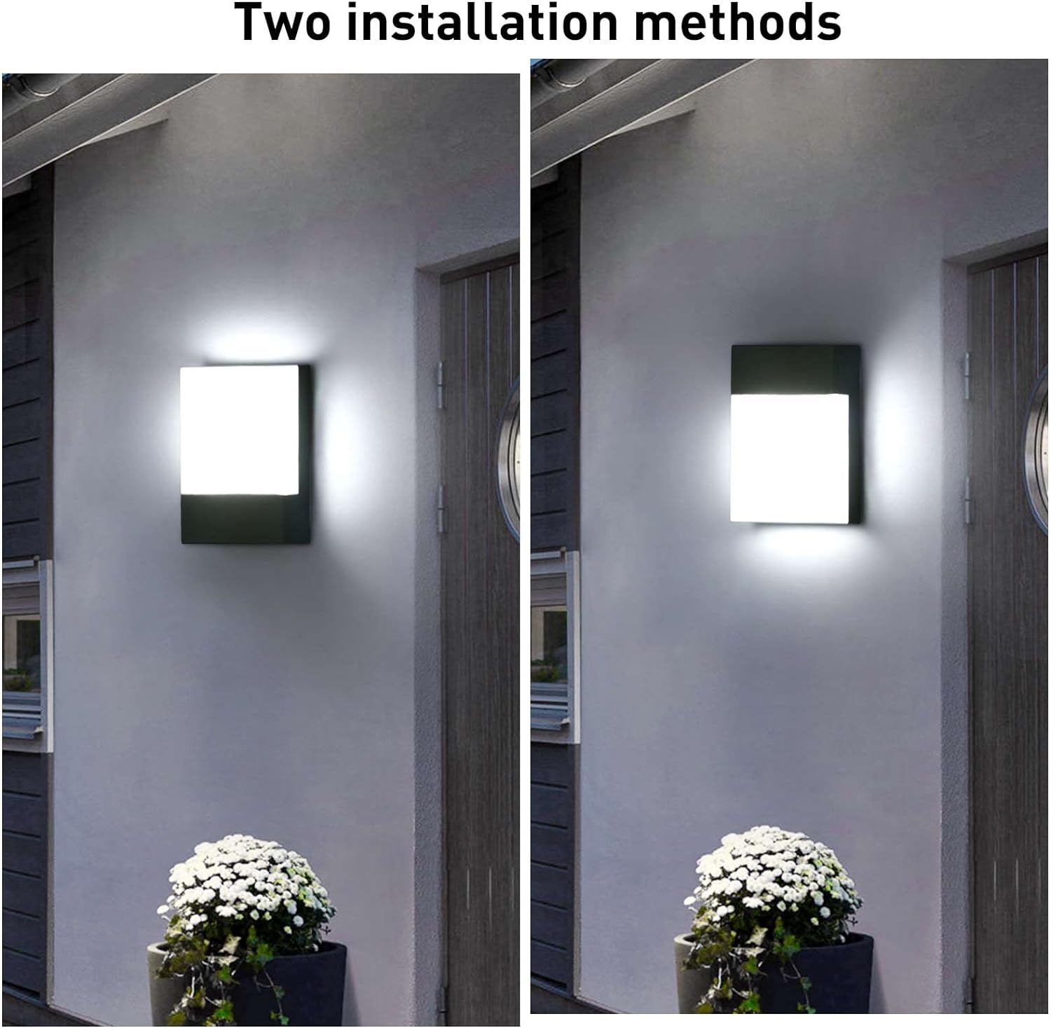 Applique Da Parete Esterno 18W Lampada Da Parete Led Esterna Impermeabile IP65 Luce a Muro in Alluminio Esterni Luci Da Parete per Balcone Giardino Veranda Garage Patio 6000K - Bianco Freddo