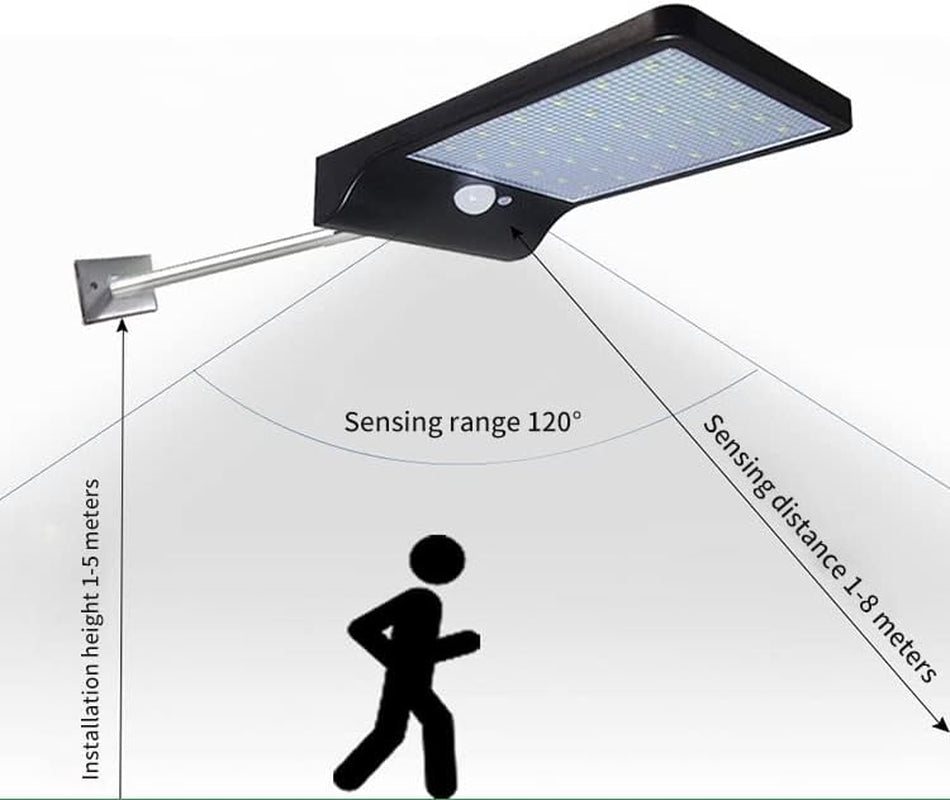 Lampada Solare per Esterni, Impermeabile, Da Parete, Con Sensore Di Movimento, per Recinzione, Strada, Giardino, Terrazza, Cortile, Parcheggio (1 Confezione)