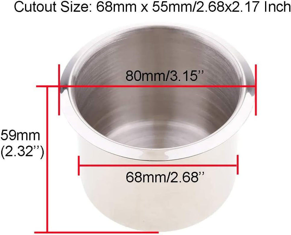 4 Portabicchieri Universali a Forma Di Barca, 68 X 55 Mm, in Acciaio Inox, per Tavolo Da Poker, Divano