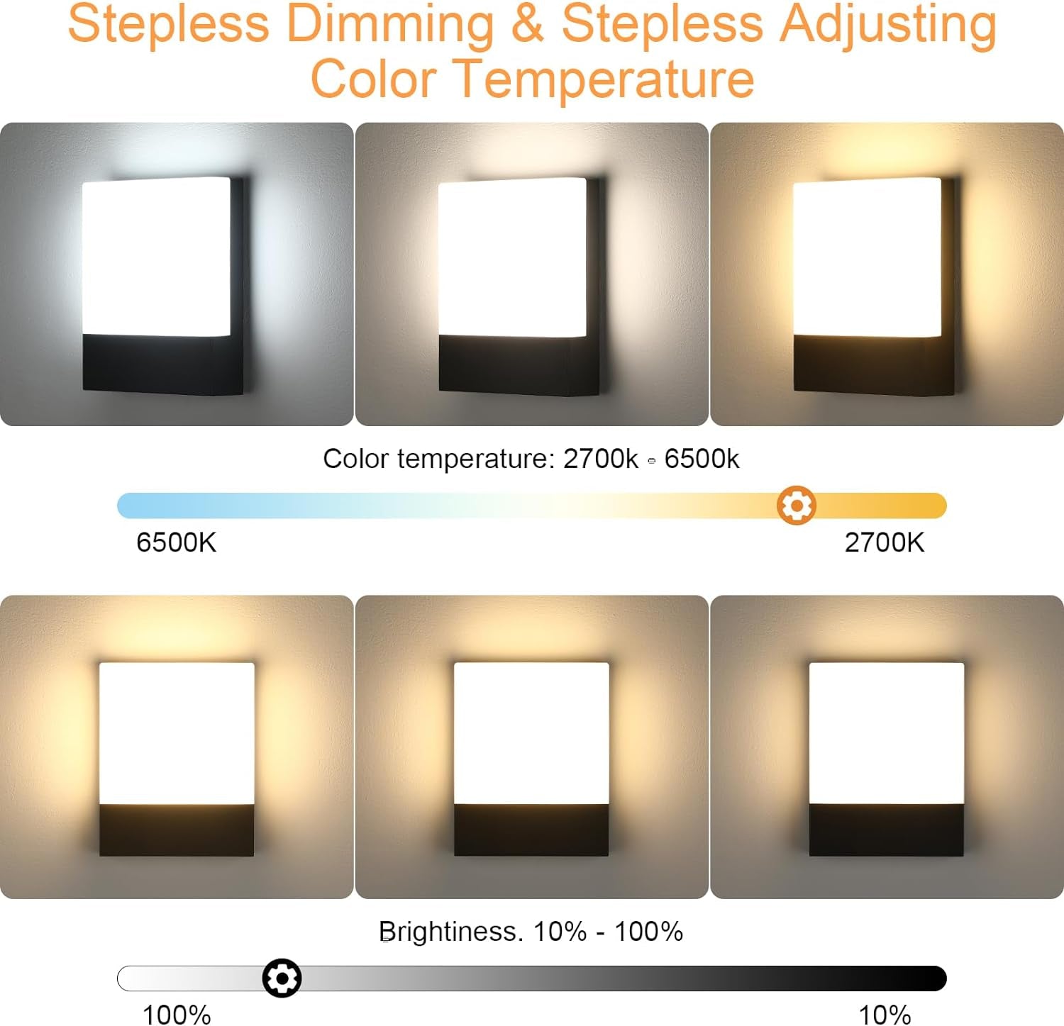 Dimmerabile Applique Da Parete Esterno Impermeabile IP65 Lampada Da Parete 18W Luce Da Muro LED Con 2.4G Telecomando APP Controllo 2700K-6500K Regolabile per Balcone, Giardino Veranda Via